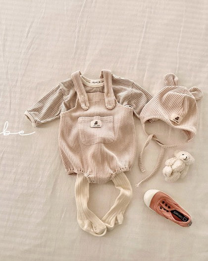 予約[valubebe]ワッフルサロペットスーツ