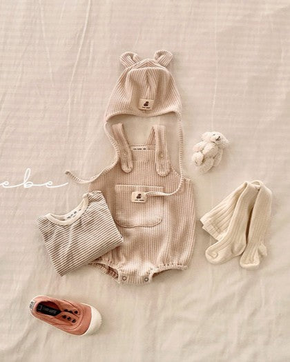 予約[valubebe]ワッフルサロペットスーツ