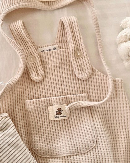 予約[valubebe]ワッフルサロペットスーツ