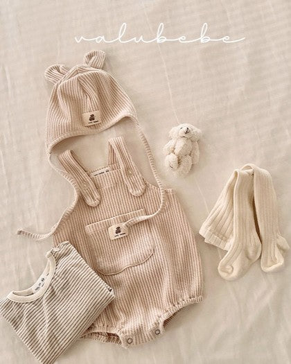 予約[valubebe]ワッフルサロペットスーツ