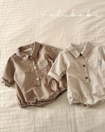 予約[valubebe]ストライプシャツスーツ