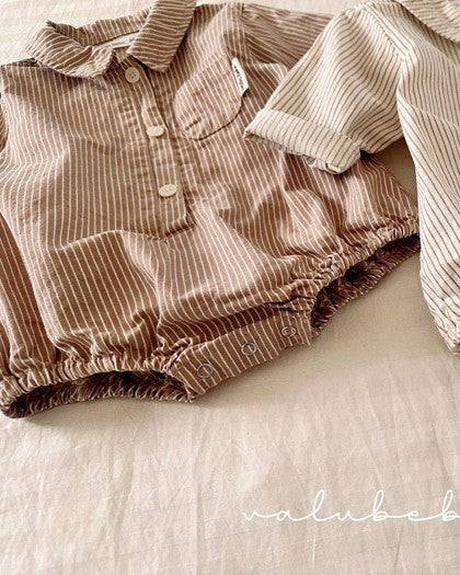 予約[valubebe]ストライプシャツスーツ