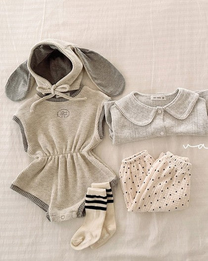 予約[valubebe]クロップド配色スーツ