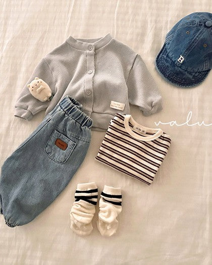 予約[valubebe]ワッフルカーディガン