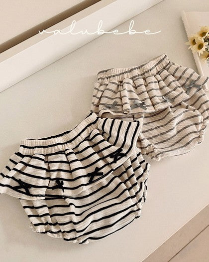 予約[valubebe]フリルストライプブルマ