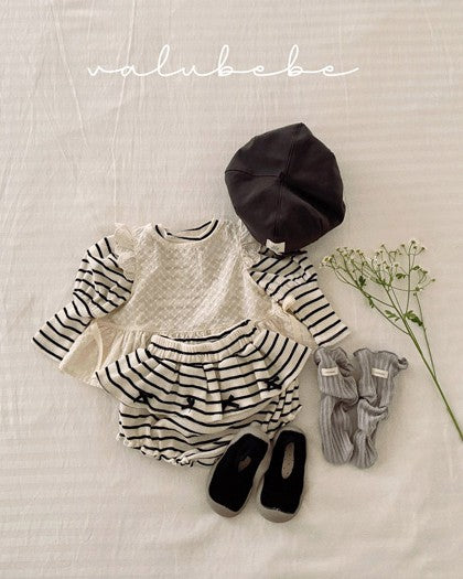 予約[valubebe]フリルストライプブルマ