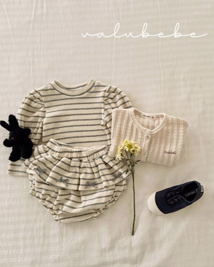 予約[valubebe]フリルストライプブルマ