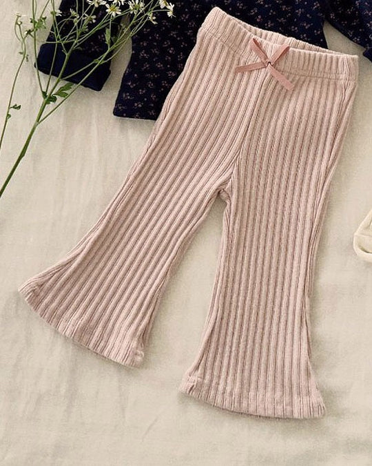 予約[valubebe]リブブーツカットパンツ