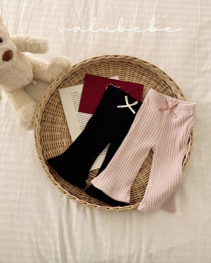 予約[valubebe]リブブーツカットパンツ