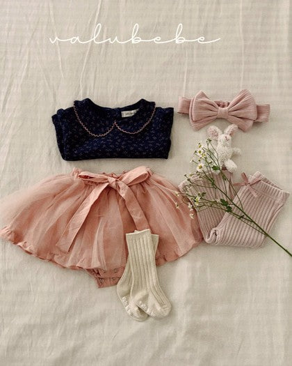 予約[valubebe]リブブーツカットパンツ