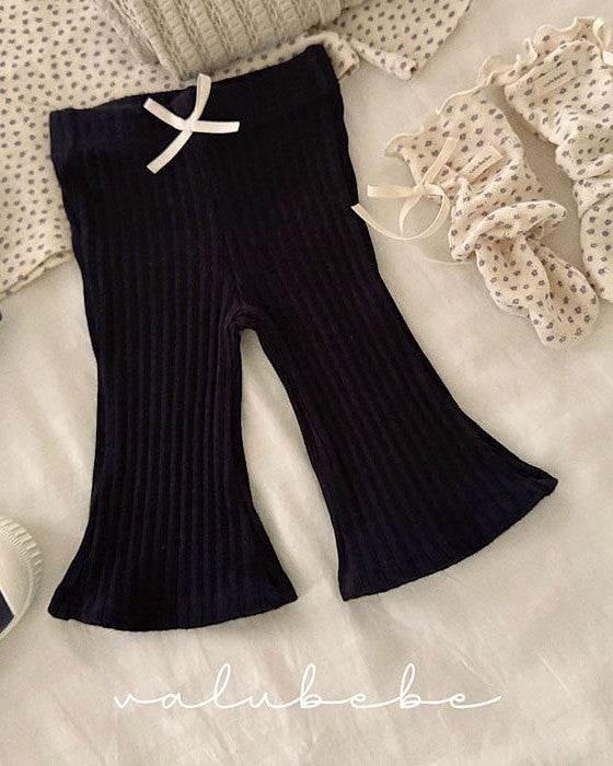 予約[valubebe]リブブーツカットパンツ