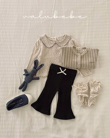 予約[valubebe]リブブーツカットパンツ