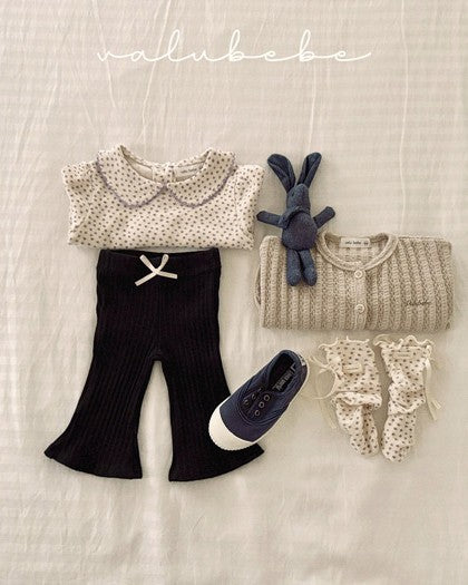 予約[valubebe]リブブーツカットパンツ