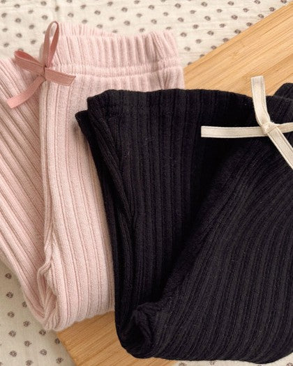 予約[valubebe]リブブーツカットパンツ