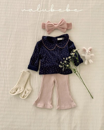 予約[valubebe]リブブーツカットパンツ