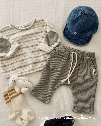 予約[valubebe]ワイドワッフルバギーパンツ