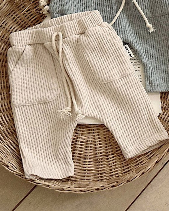 予約[valubebe]ワイドワッフルバギーパンツ