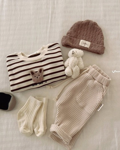 予約[valubebe]ワイドワッフルバギーパンツ