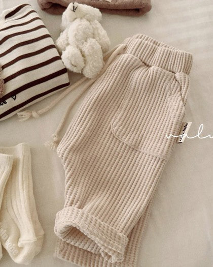 予約[valubebe]ワイドワッフルバギーパンツ