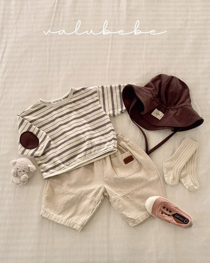 予約[valubebe]切替ワイドデニムパンツ