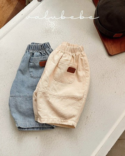 予約[valubebe]切替ワイドデニムパンツ