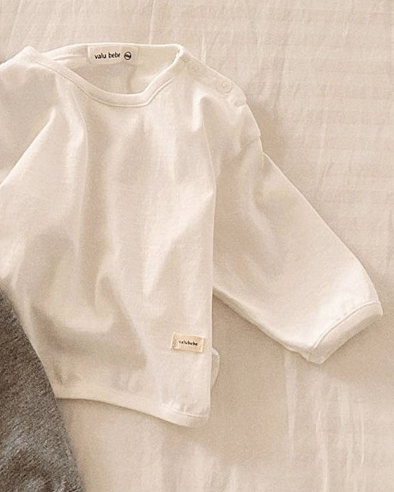 予約[valubebe]デイリー肩ボタンT