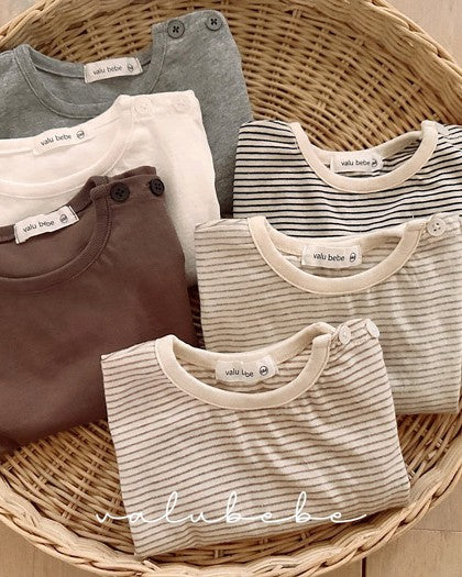 予約[valubebe]デイリー肩ボタンT