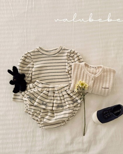 予約[valubebe]ストライプパフT