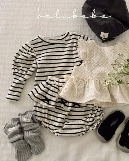 予約[valubebe]ストライプパフT