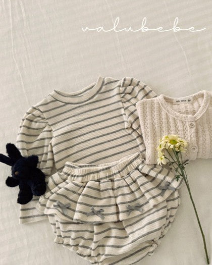 予約[valubebe]ストライプパフT