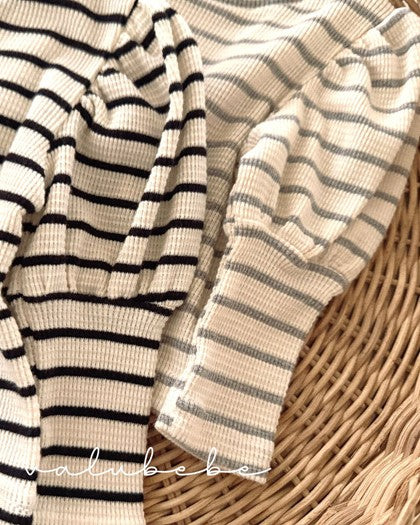 予約[valubebe]ストライプパフT