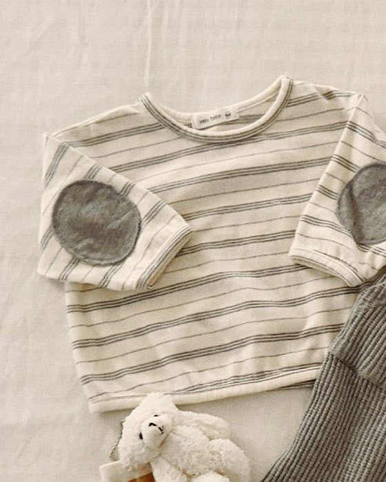 予約[valubebe]オールデイ肘パッチT