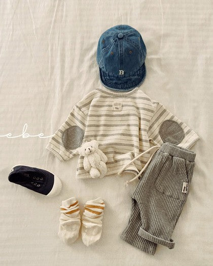 予約[valubebe]オールデイ肘パッチT