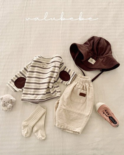 予約[valubebe]オールデイ肘パッチT