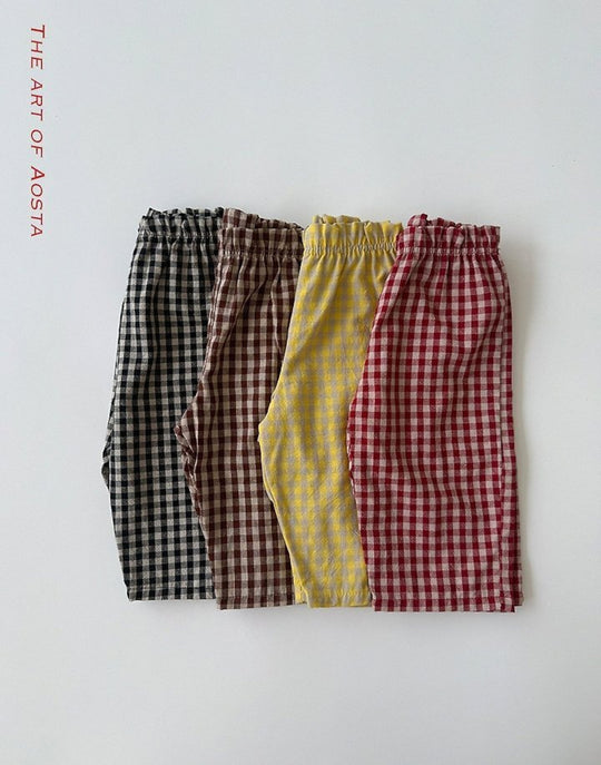 [AOSTA]Caramel Check Pants