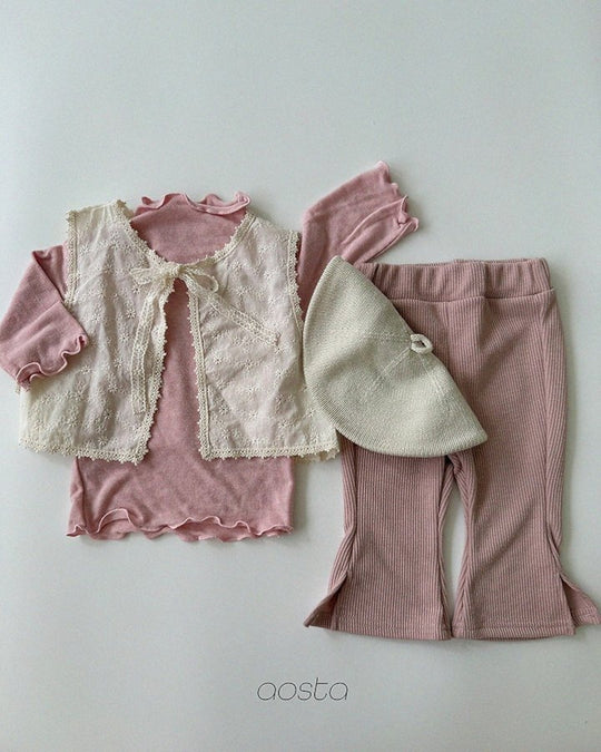 [AOSTA]Lace Open Vest