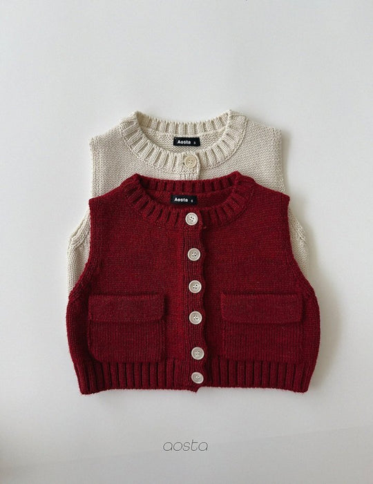 [AOSTA]Knit Cookie Vest