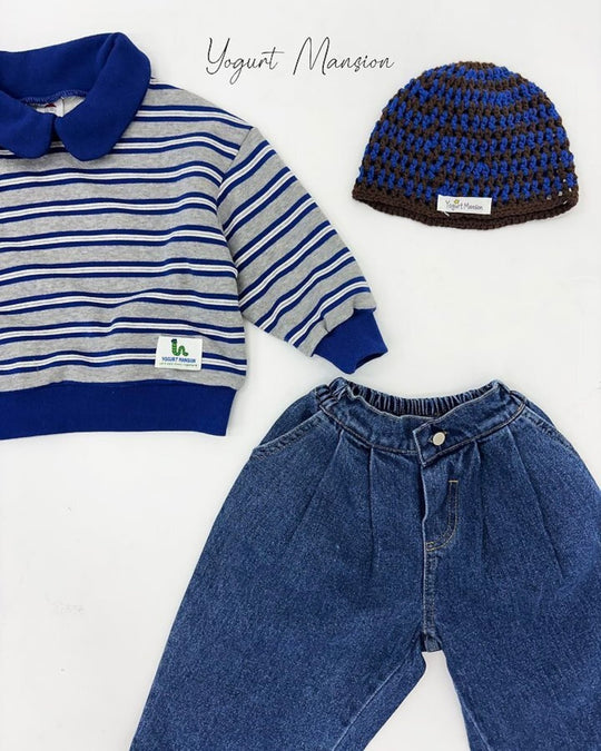 [yogurt mansion]stripe collar MTM