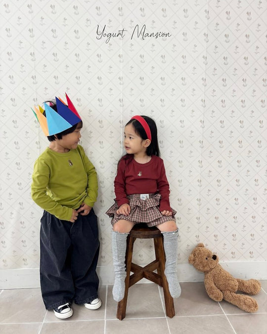 [yogurt mansion]check frill skirt
