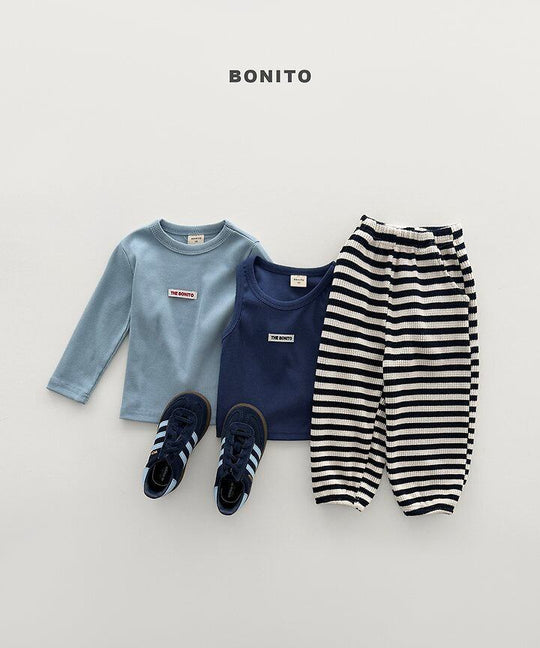 [BONITO]ワッフルボーダージョガーパンツ