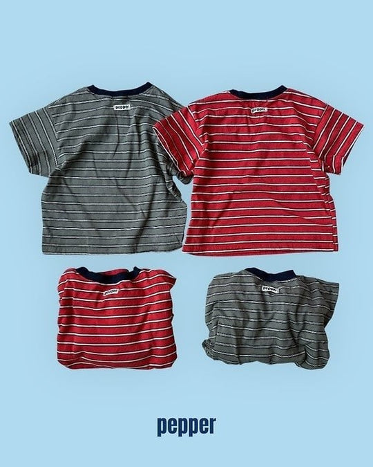 [pepper]striped short sleeve T