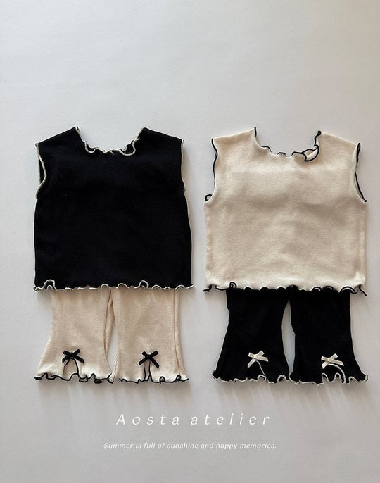 [aosta]lip ribbon pants