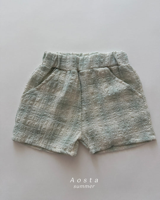 [aosta]check short pants