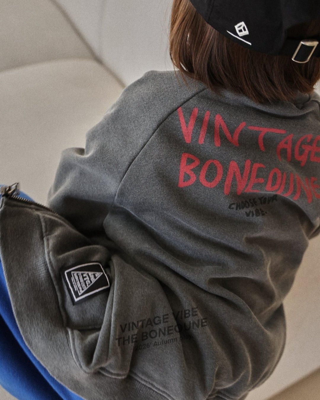 [BONEOUNE]カーボンピグメントジップアップ