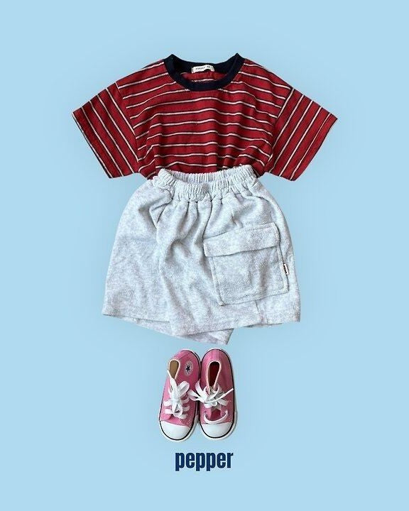 [pepper]striped short sleeve T