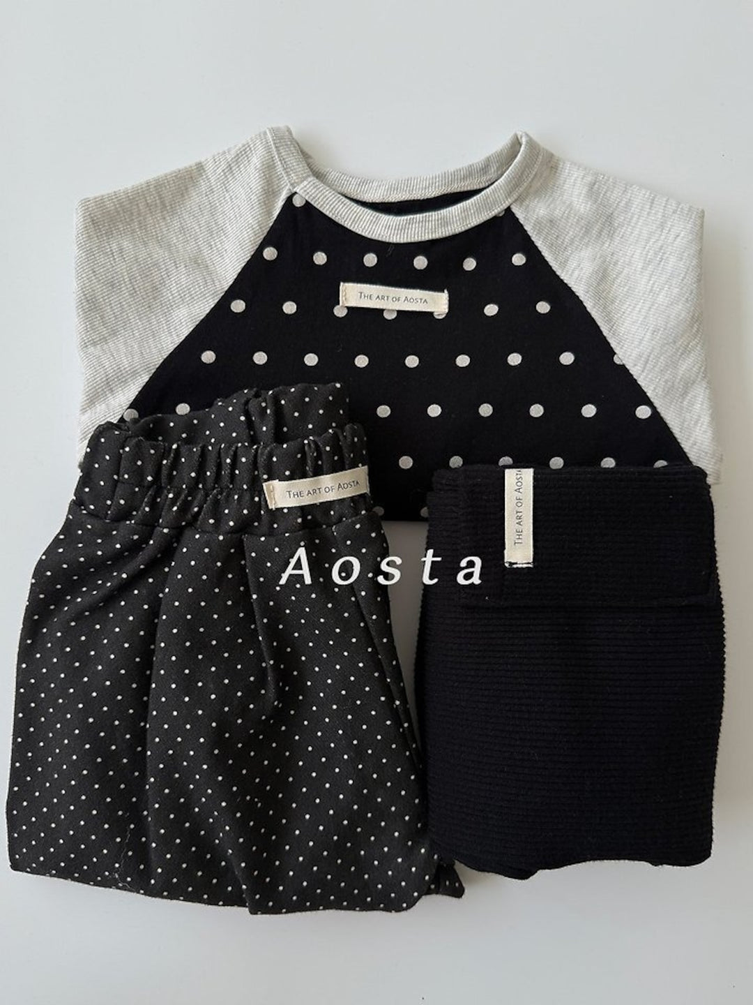 [AOSTA]Dot Raglan T