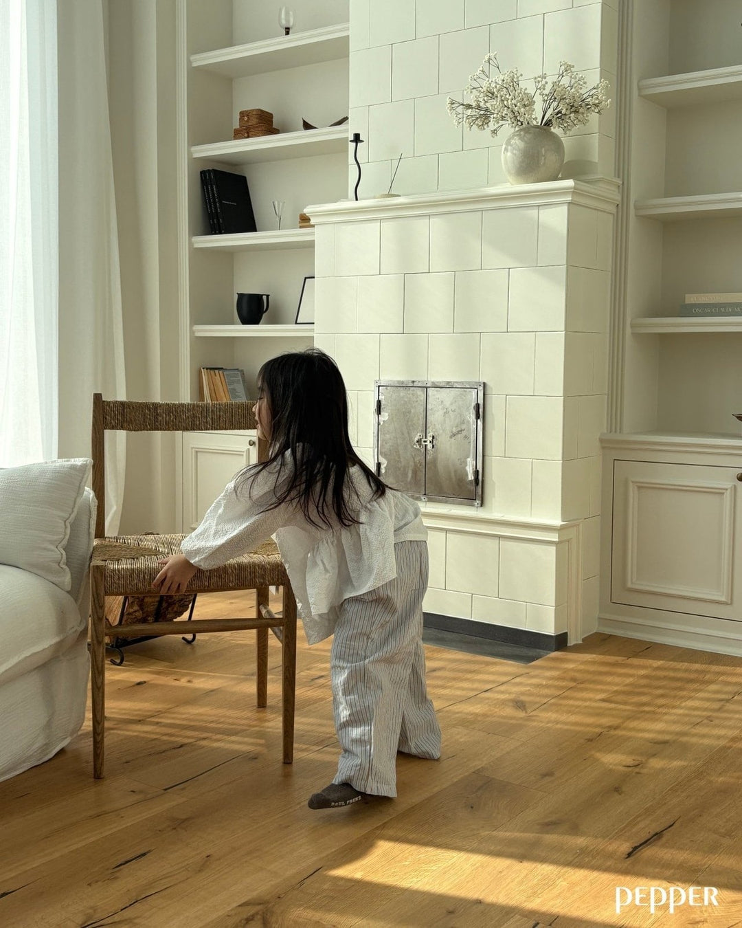 [pepper]stripe gaucho pants