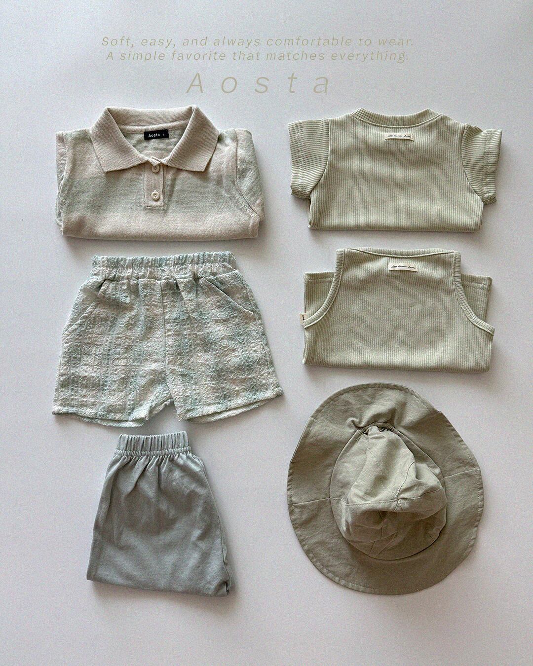 [aosta]check short pants