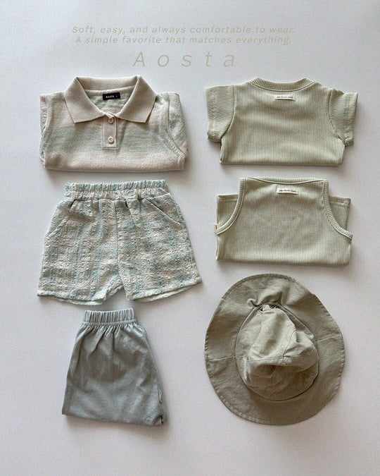 [aosta]check short pants