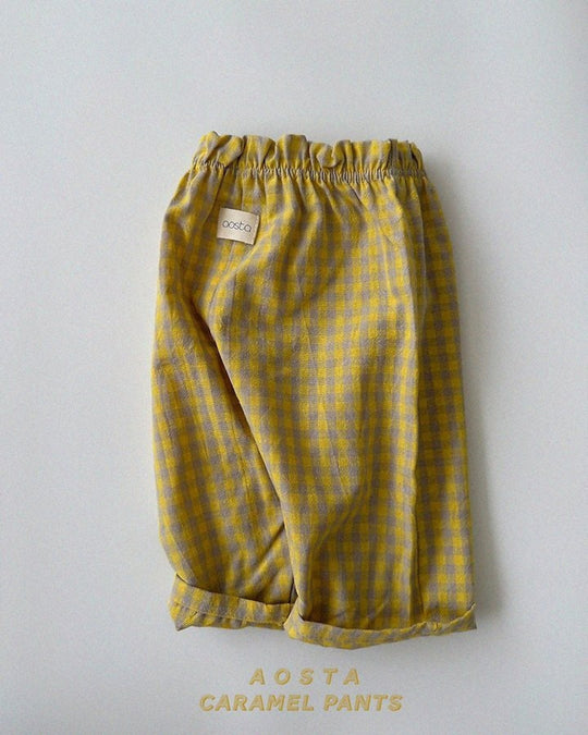 [AOSTA]Caramel Check Pants